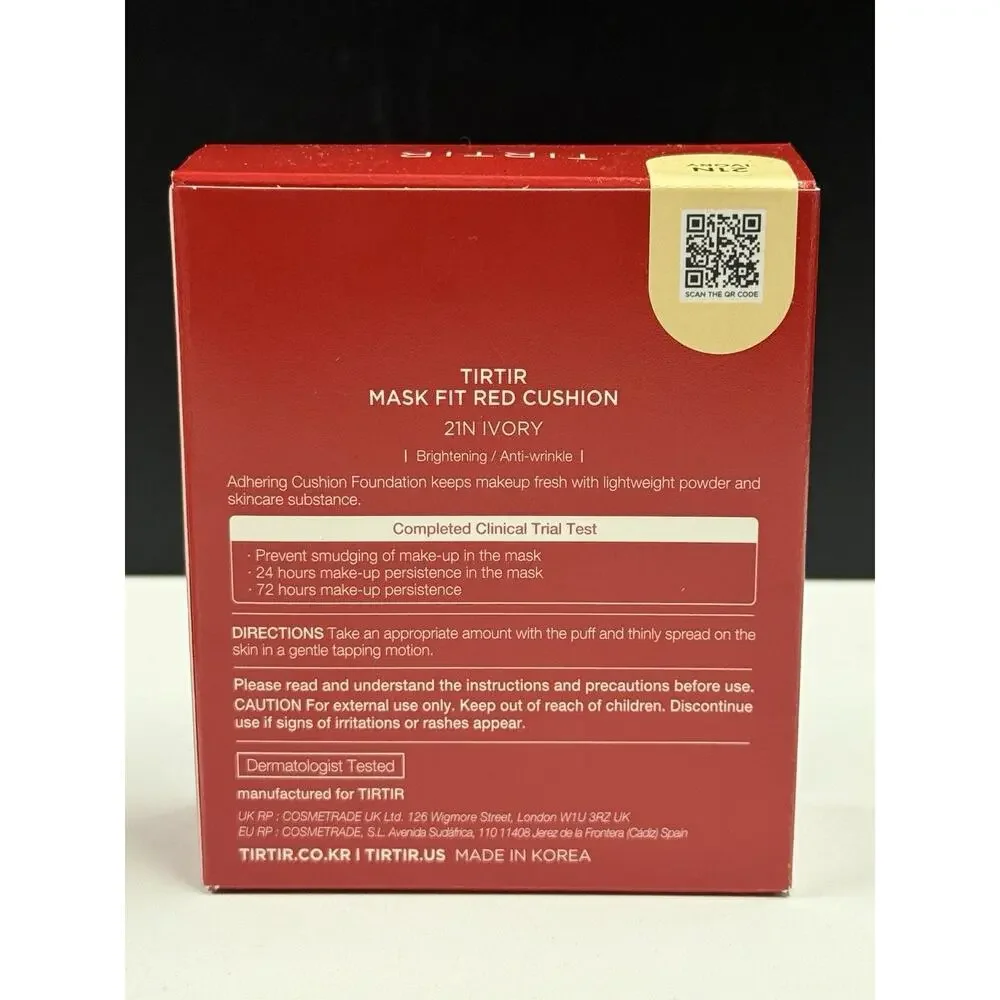 [US Seller] TIRTIR Mask Fit Red Cushion Foundation 21N Ivory (0.63 Fl Oz)